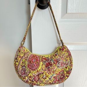 Vera Bradley Vintage SILK Limited Edition Pink Paisley Curved Shoulder Bag